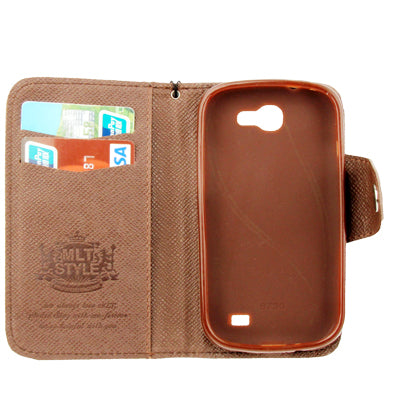 Cross Texture Leather Case with Credit Card Slots & Lanyard for Galaxy Express / i8730