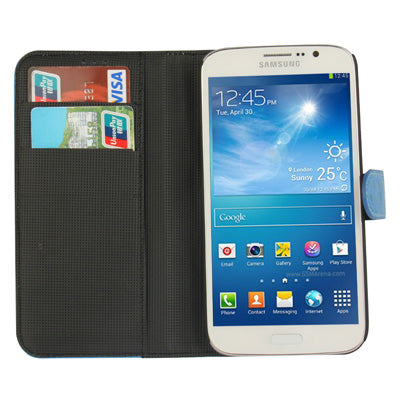 Snakeskin Texture Leather Case with Credit Card Slots & Holder for Galaxy Mega 5.8 / i9150