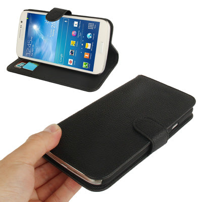 Litchi Texture Genuine Leather Case with Credit Card Slots & Holder for Galaxy Mega 5.8 / i9150