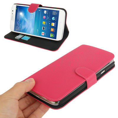 Litchi Texture Genuine Leather Case with Credit Card Slots & Holder for Galaxy Mega 5.8 / i9150