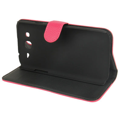 Litchi Texture Genuine Leather Case with Credit Card Slots & Holder for Galaxy Mega 5.8 / i9150