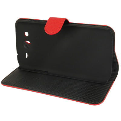Litchi Texture Genuine Leather Case with Credit Card Slots & Holder for Galaxy Mega 5.8 / i9150