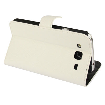 Litchi Texture Genuine Leather Case with Credit Card Slots & Holder for Galaxy Mega 5.8 / i9150