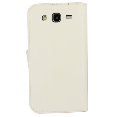 Litchi Texture Genuine Leather Case with Credit Card Slots & Holder for Galaxy Mega 5.8 / i9150