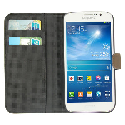 Leather Case with Credit Card Slots & Holder for Galaxy Mega 5.8 / i9150