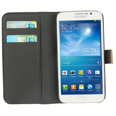 Leather Case with Credit Card Slots & Holder for Galaxy Mega 5.8 / i9150