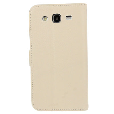 Litchi Texture Leather Case with Credit Card Slots & Holder for Galaxy Mega 5.8 / i9150