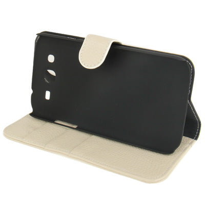 Litchi Texture Leather Case with Credit Card Slots & Holder for Galaxy Mega 5.8 / i9150
