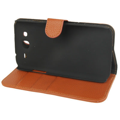 Litchi Texture Leather Case with Credit Card Slots & Holder for Galaxy Mega 5.8 / i9150