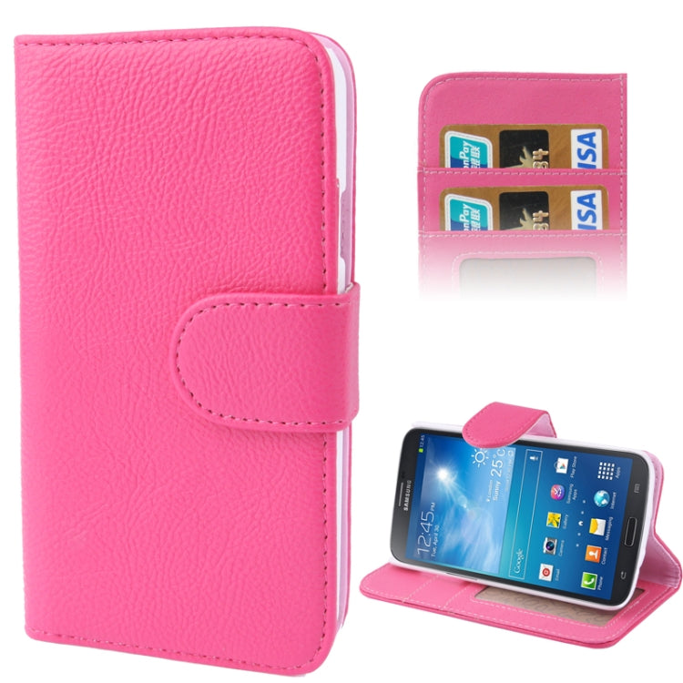 Litchi Texture Horizontal Flip Leather Case with Credit Card Slots & Holder for Galaxy S IV Active / i9295