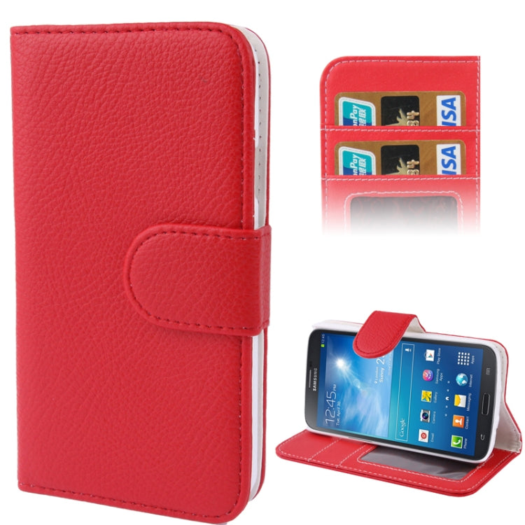 Litchi Texture Horizontal Flip Leather Case with Credit Card Slots & Holder for Galaxy S IV Active / i9295