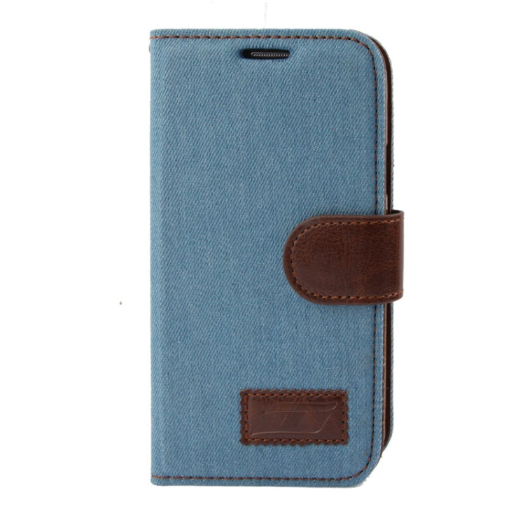 Denim Texture Horizontal Flip Leather Case with Holder & Credit Card Slots for Galaxy S IV Active / i9295