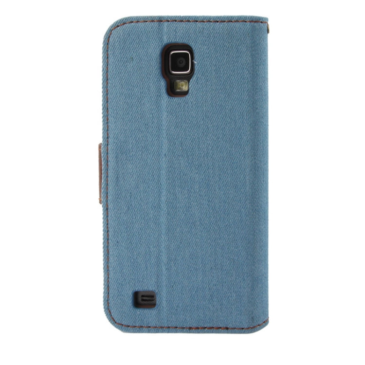Denim Texture Horizontal Flip Leather Case with Holder & Credit Card Slots for Galaxy S IV Active / i9295