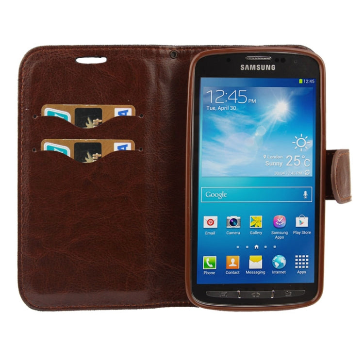 Denim Texture Peony Pattern Horizontal Flip Leather Case with Holder & Credit Card Slots for Galaxy S IV Active / i9295(White)