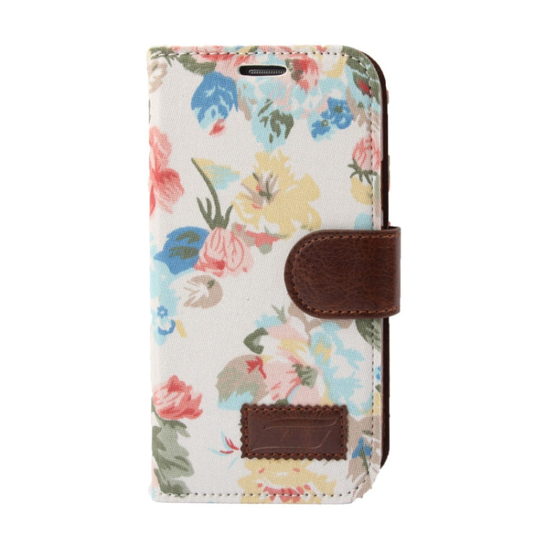 Denim Texture Peony Pattern Horizontal Flip Leather Case with Holder & Credit Card Slots for Galaxy S IV Active / i9295(White)