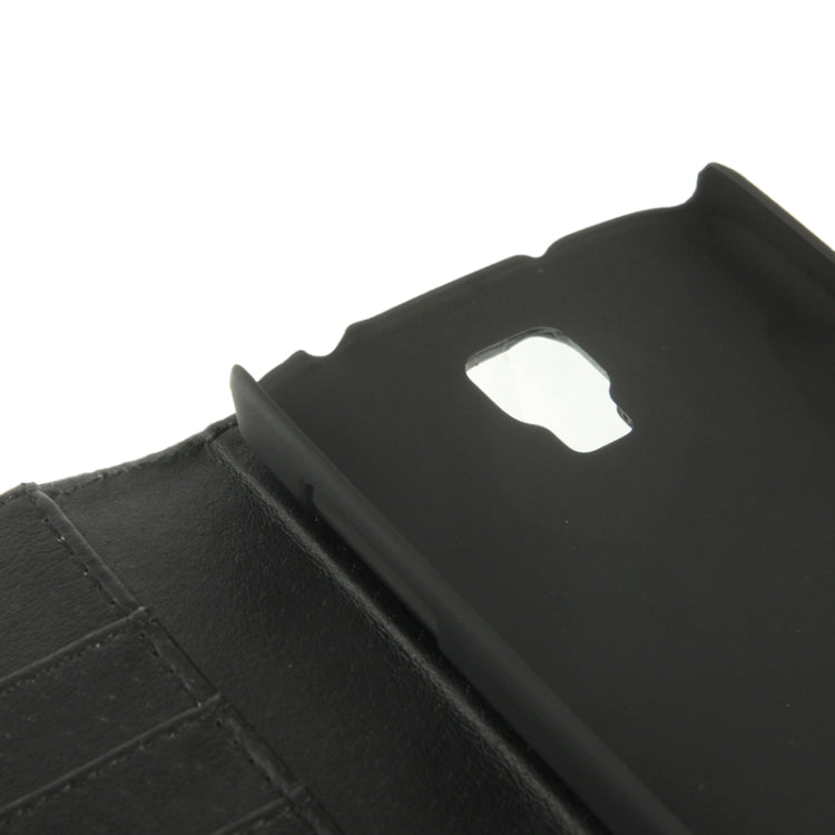 Horizontal Flip Soft Leather Case with Holder & Credit Card Slots for Galaxy S IV Active / i9295