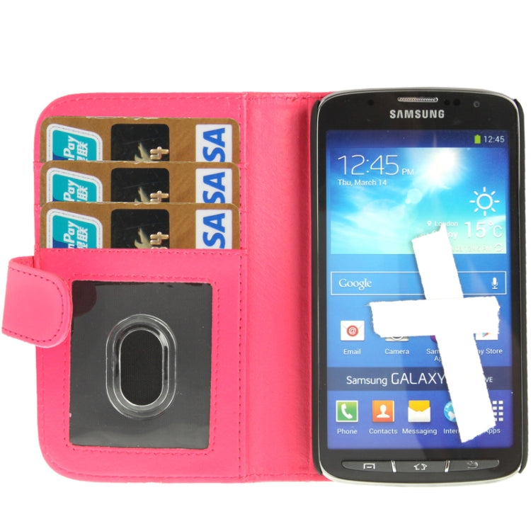 Horizontal Flip Soft Leather Case with Holder & Credit Card Slots for Galaxy S IV Active / i9295