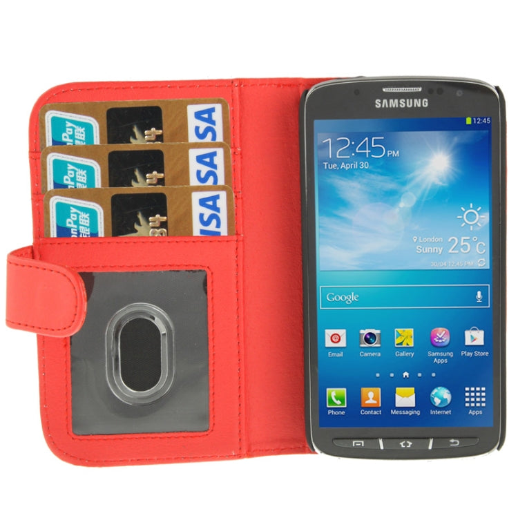 Horizontal Flip Soft Leather Case with Holder & Credit Card Slots for Galaxy S IV Active / i9295