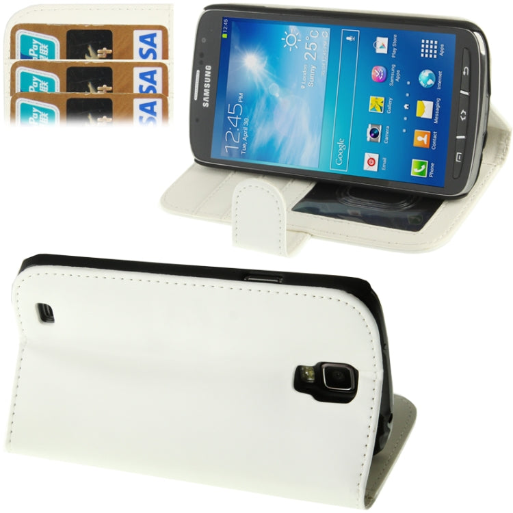 Horizontal Flip Soft Leather Case with Holder & Credit Card Slots for Galaxy S IV Active / i9295