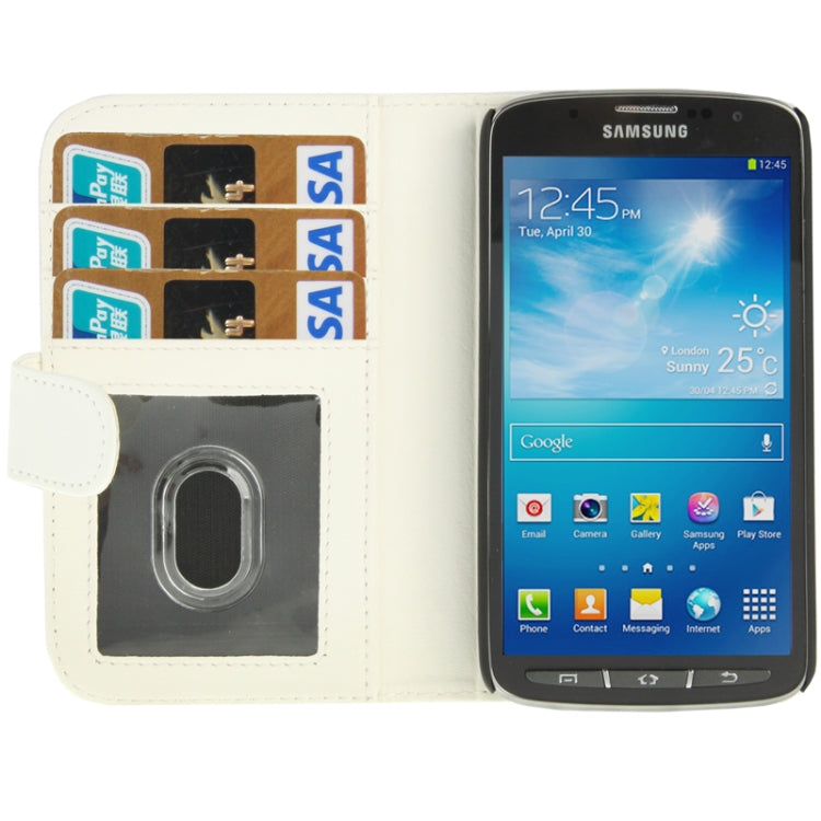 Horizontal Flip Soft Leather Case with Holder & Credit Card Slots for Galaxy S IV Active / i9295