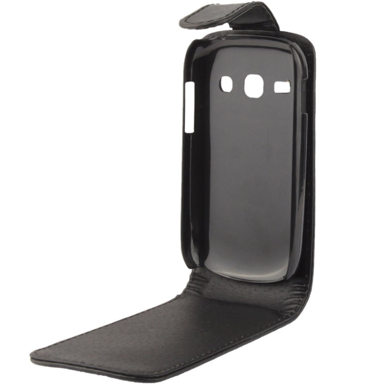 Vertical Flip Leather Case for Galaxy Fame / S6810(Black)