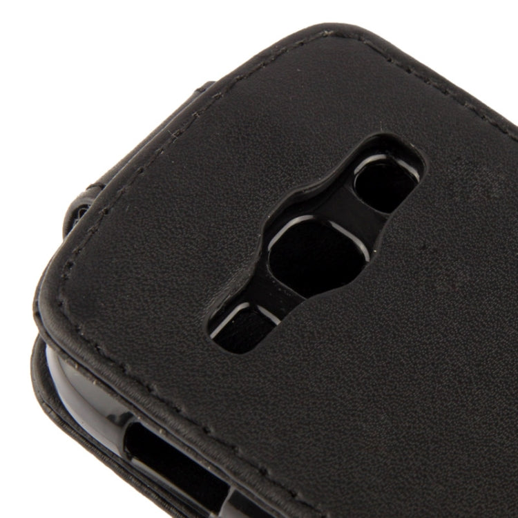 Vertical Flip Leather Case for Galaxy Fame / S6810(Black)