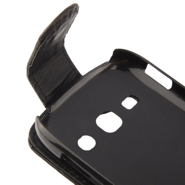 Vertical Flip Leather Case for Galaxy Fame / S6810(Black)