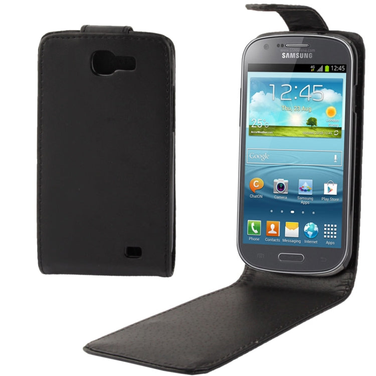 Vertical Flip Leather Case for Galaxy Express / i8730(Black)