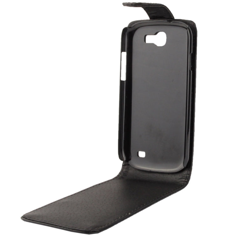 Vertical Flip Leather Case for Galaxy Express / i8730(Black)