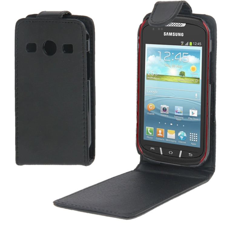 Vertical Flip Leather Case for Galaxy Xcover 2 / S7710 (Black)