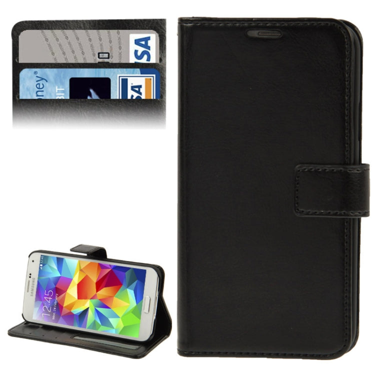 Crazy Horse Texture Horizontal Flip Leather Case with Credit Card Slots & Holder for Galaxy S5 / G900