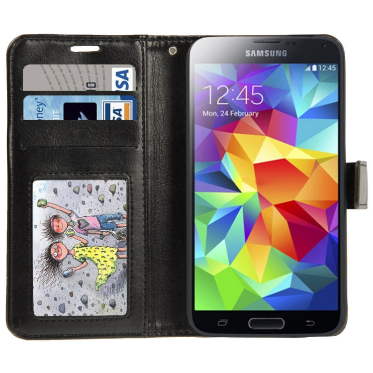 Crazy Horse Texture Horizontal Flip Leather Case with Credit Card Slots & Holder for Galaxy S5 / G900