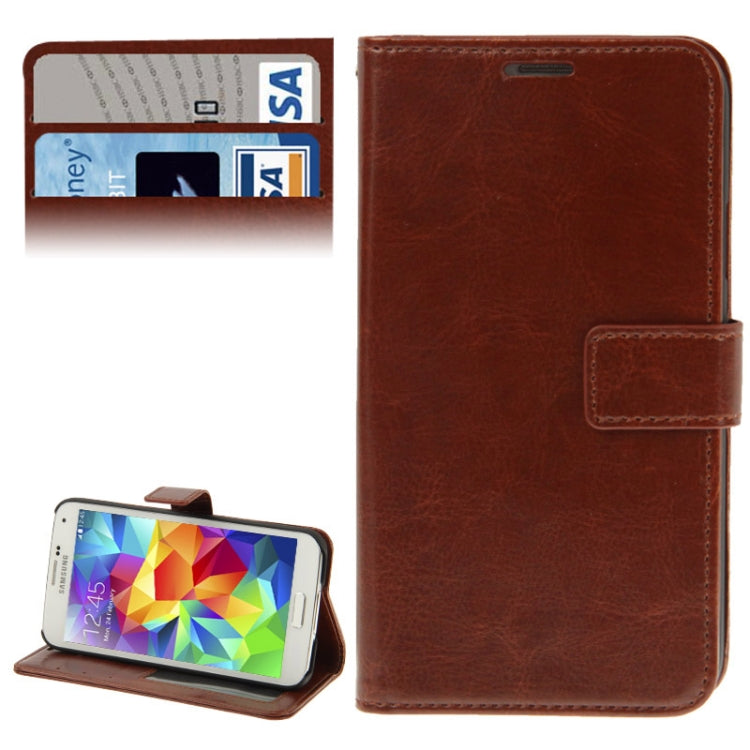Crazy Horse Texture Horizontal Flip Leather Case with Credit Card Slots & Holder for Galaxy S5 / G900