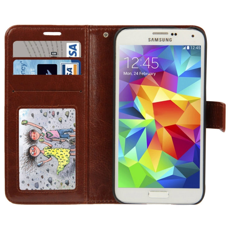 Crazy Horse Texture Horizontal Flip Leather Case with Credit Card Slots & Holder for Galaxy S5 / G900