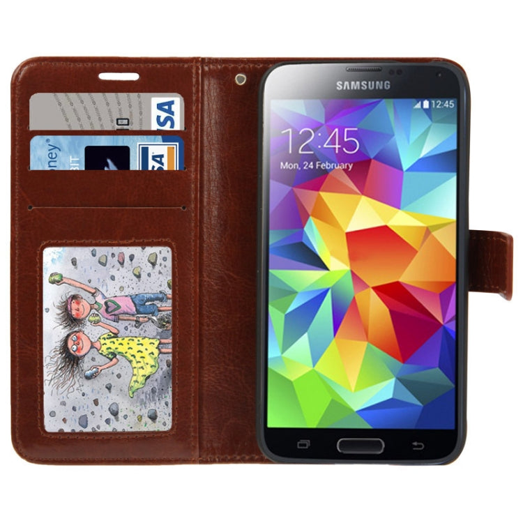 Crazy Horse Texture Horizontal Flip Leather Case with Credit Card Slots & Holder for Galaxy S5 / G900