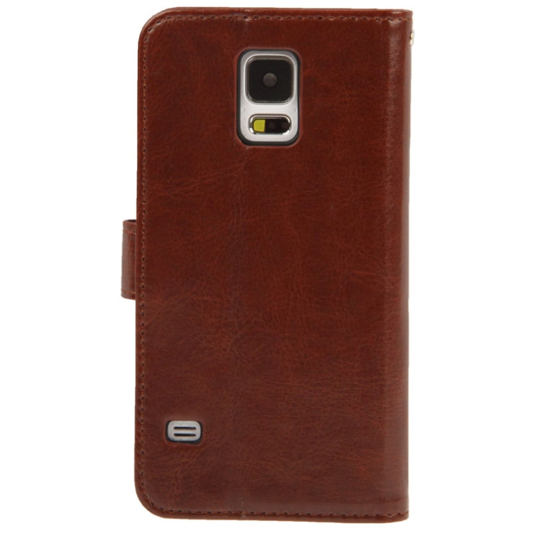 Crazy Horse Texture Horizontal Flip Leather Case with Credit Card Slots & Holder for Galaxy S5 / G900