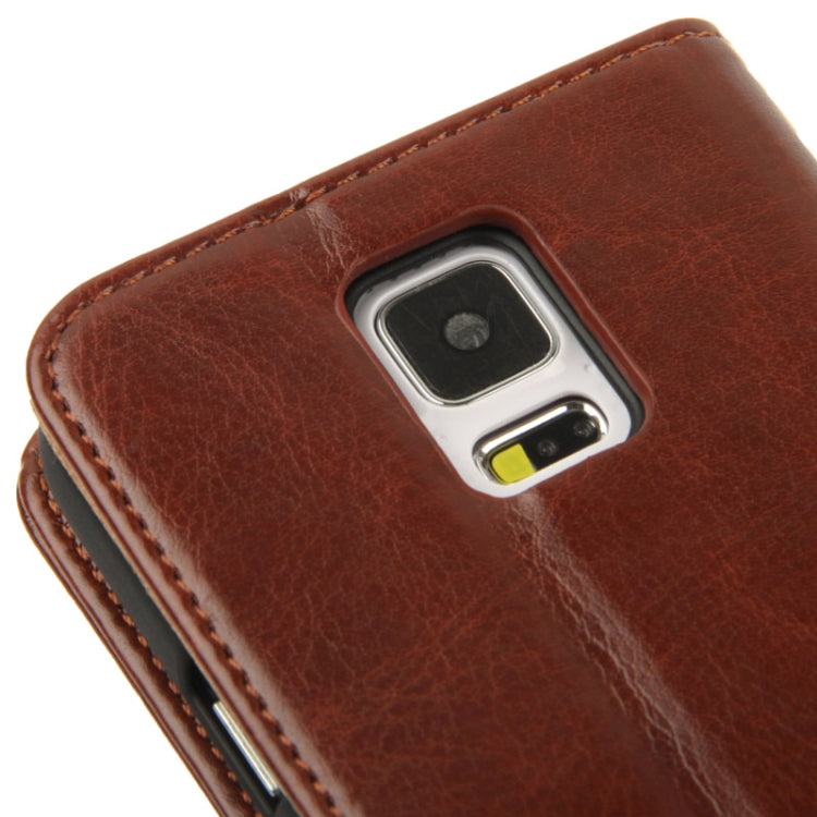 Crazy Horse Texture Horizontal Flip Leather Case with Credit Card Slots & Holder for Galaxy S5 / G900