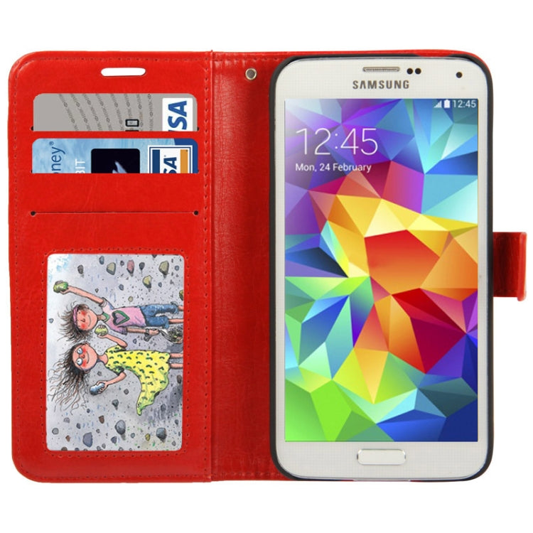 Crazy Horse Texture Horizontal Flip Leather Case with Credit Card Slots & Holder for Galaxy S5 / G900