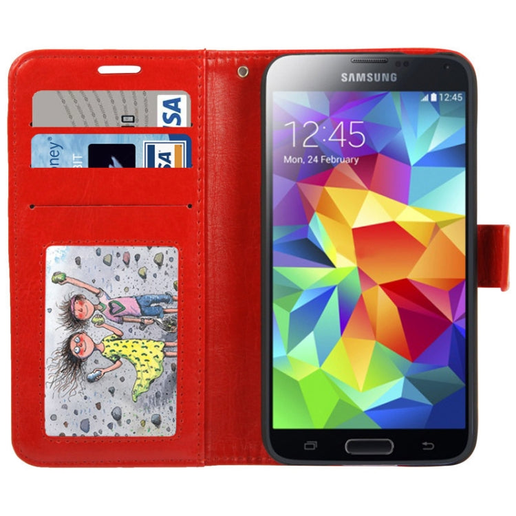 Crazy Horse Texture Horizontal Flip Leather Case with Credit Card Slots & Holder for Galaxy S5 / G900