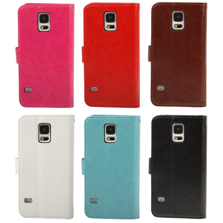 Crazy Horse Texture Horizontal Flip Leather Case with Credit Card Slots & Holder for Galaxy S5 / G900