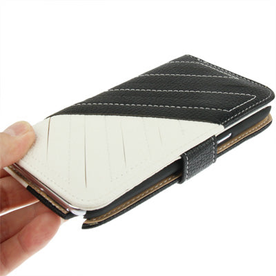 2-Color Left and Right Open Leather Case with Credit Card Slots & Holder for Galaxy Note II / N7100