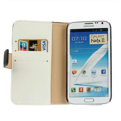 2-Color Left and Right Open Leather Case with Credit Card Slots & Holder for Galaxy Note II / N7100