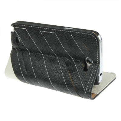 2-Color Left and Right Open Leather Case with Credit Card Slots & Holder for Galaxy Note II / N7100