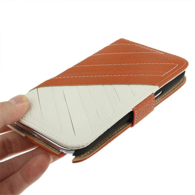 2-Color Left and Right Open Leather Case with Credit Card Slots & Holder for Galaxy Note II / N7100