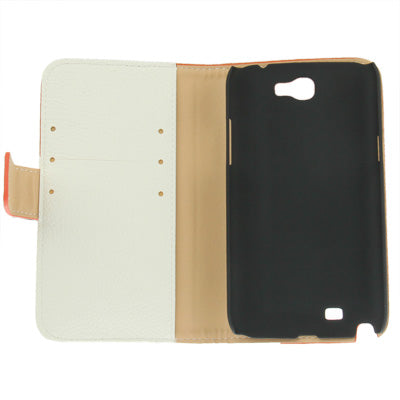 2-Color Left and Right Open Leather Case with Credit Card Slots & Holder for Galaxy Note II / N7100