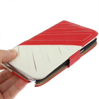 2-Color Left and Right Open Leather Case with Credit Card Slots & Holder for Galaxy Note II / N7100