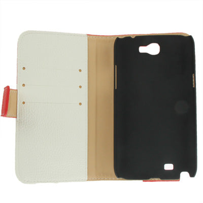 2-Color Left and Right Open Leather Case with Credit Card Slots & Holder for Galaxy Note II / N7100
