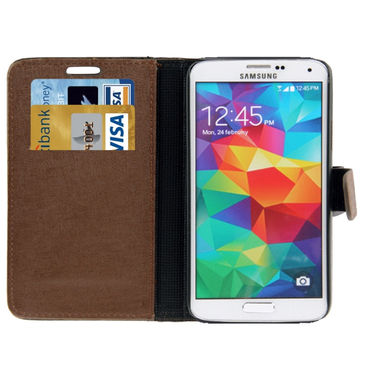 Oracle Texture Leather Case with Holder & Credit Card Slots for Galaxy S5 / G900