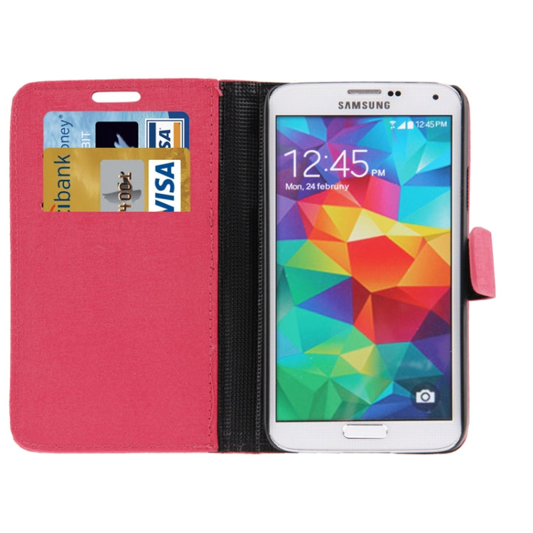 Oracle Texture Leather Case with Holder & Credit Card Slots for Galaxy S5 / G900