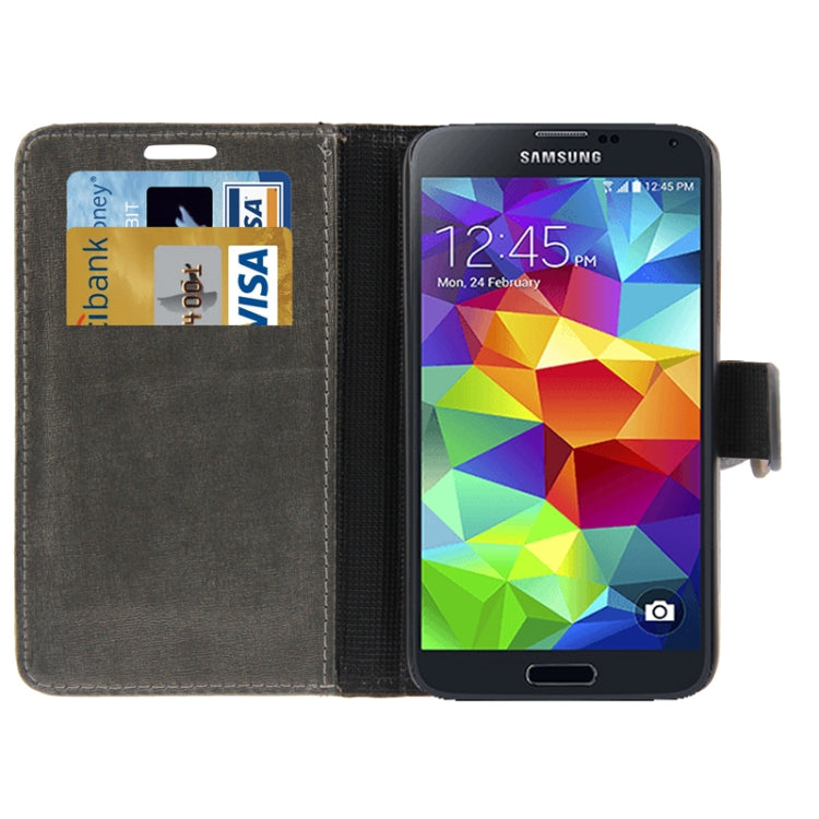 Oracle Texture Leather Case with Holder & Credit Card Slots for Galaxy S5 / G900